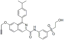 3-Isoquinolinecarboxamide,  N-[3-[(2-hydroxyethyl)sulfonyl]phenyl]-1-[4-(1-methylethyl)phenyl]-7-(2-propyn-1-yloxy)- Struktur