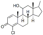 4-chloro-11-hydroxy-17-methylandrosta-1,4-dien-3-one Struktur