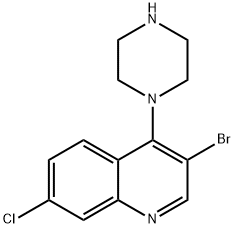 3-BROMO-7-CHLORO-4-(PIPERAZIN-1-YL)QUINOLINE Struktur