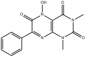 2,4,6(3H)-Pteridinetrione,  1,5-dihydro-5-hydroxy-1,3-dimethyl-7-phenyl- Struktur