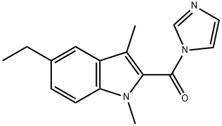 (5-ETHYL-1,3-DIMETHYL-1H-INDOL-2-YL)-1H-IMIDAZOL-1-YL-METHANONE Struktur