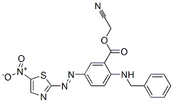 2-Benzylamino-5-(5-nitrothiazol-2-ylazo)benzoic acid cyanomethyl ester Struktur