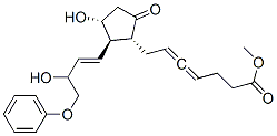 4,5-Heptadienoic acid, 7-[3-hydroxy-2-(3-hydroxy-4-phenoxy-1-butenyl)-5-oxocyclopentyl]-, methyl ester, [1R-[1α,2β(1E,3R*),3α]]- Struktur