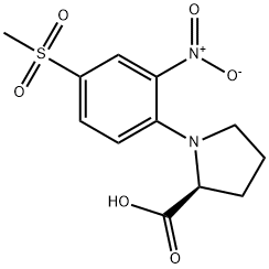 1-[4-(METHYLSULFONYL)-2-NITROPHENYL]PYRROLIDINE-2-CARBOXYLIC ACID Struktur