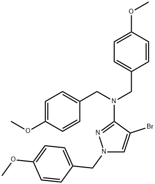 1H-Pyrazol-3-aMine, 4-broMo-N,N,1-tris[(4-Methoxyphenyl)Methyl]- Struktur