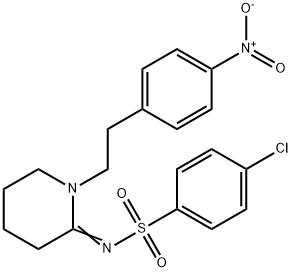 BenzenesulfonaMide, 4-chloro-N-[1-[2-(4-nitrophenyl)ethyl]-2-piperidinylid ene]- Struktur