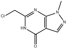 6-(chloromethyl)-1-methyl-1,5-dihydro-4H-pyrazolo[3,4-d]pyrimidin-4-one Struktur