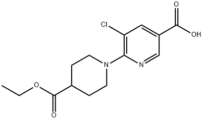 6-(4-(乙氧基羰基)哌啶-1-基)-5-氯吡啶-3-羧酸 結(jié)構(gòu)式