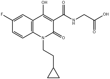 N-[[1-(2-Cyclopropylethyl)-6-fluoro-4-hydroxy-2-oxo-1,2-dihydro-3-quinolinyl]carbonyl]glycine Struktur