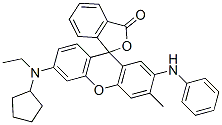 2'-Anilino-6'-(cyclopentylethylamino)-3'-methylspiro[phthalide-3,9'-[9H]xanthene] Struktur