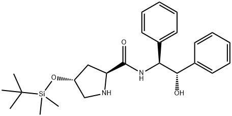 2S,4R-4-[[(1,1-diMethylethyl)diMethylsilyl]oxy]-N-[(1S,2S)-2-hydroxy-1,2-diphenylethyl]-2-PyrrolidinecarboxaMide Struktur