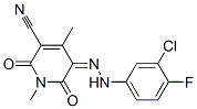 3-Pyridinecarbonitrile,  5-[2-(3-chloro-4-fluorophenyl)hydrazinylidene]-1,2,5,6-tetrahydro-1,4-dimethyl-2,6-dioxo- Struktur