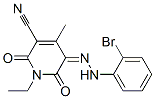 3-Pyridinecarbonitrile,  5-[2-(2-bromophenyl)hydrazinylidene]-1-ethyl-1,2,5,6-tetrahydro-4-methyl-2,6-dioxo- Struktur