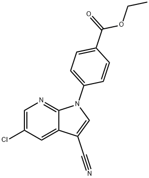 Benzoic acid, 4-(5-chloro-3-cyano-1H-pyrrolo[2,3-b]pyridin-1-yl)-, ethyl ester Struktur