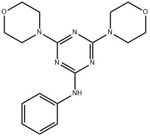 2-ANILINO-4,6-BIS(MORPHOLINO)-1,3,5-TRIAZINE Struktur