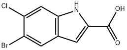 5-Bromo-6-chloro-1H-indole-2-carboxylic acid Struktur