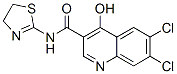 6,7-Dichloro-N-[(4,5-dihydrothiazol)-2-yl]-4-hydroxy-3-quinolinecarboxamide Struktur