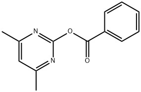 Benzoic acid 4,6-dimethyl-pyrimidin-2-yl ester Struktur