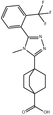 Bicyclo[2.2.2]octane-1-carboxylic acid, 4-[4-Methyl-5-[2-(trifluoroMethyl)phenyl]-4H-1,2,4-triazol-3-yl]- Struktur