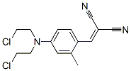 2-[[4-[bis(2-chloroethyl)amino]-2-methyl-phenyl]methylidene]propanedin itrile Struktur