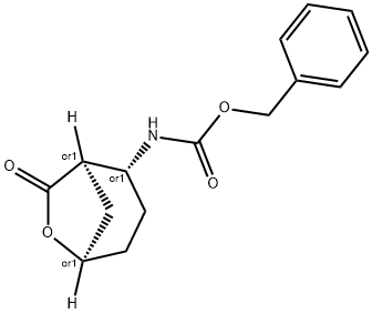 (1R*,2R*,5R*)-(7-OXO-6-OXA-BICYCLO[3.2.1]OCT-2-YL)-CARBAMIC ACID BENZYL ESTER Struktur