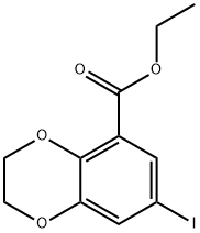 7-Iodo-2,3-dihydrobenzo[1,4]dioxine-5-carboxylic acid ethyl ester Struktur