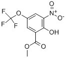 2-Hydroxy-3-nitro-5-trifluoromethoxy-benzoic acid methyl ester Struktur