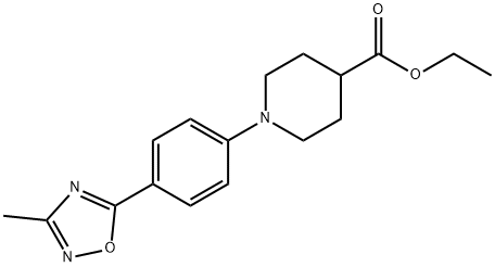 1-[4-(3-METHYL-[1,2,4]OXADIAZOL-5-YL)-PHENYL]-PIPERIDINE-4-CARBOXYLIC ACID ETHYL ESTER Struktur