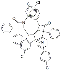 (Z)-4-((E)-5-CHLORO-1-(1-(4-CHLOROPHENYL)-4-OXO-3,3-DIPHENYLAZETIDIN-2-YL)-3-(4-CHLOROPHENYLIMINO)INDOLIN-2-YLIDENE)-1-(4-CHLOROPHENYL)-3,3-DIPHENYLAZETIDIN-2-ONE Struktur