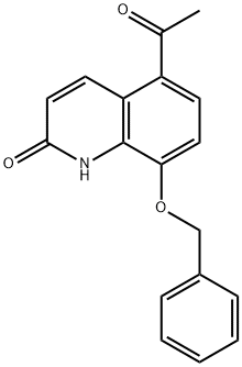 5-Acetyl-8-(phenylmethoxy)-2-quinolinone Struktur