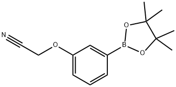 [3-(4,4,5,5-Tetramethyl-[1,3,2]dioxaborolan-2-yl)-phenoxy]-acetonitrile Struktur