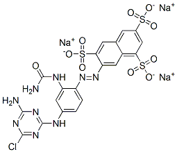 7-[[2-[(aminocarbonyl)amino]-4-[(4-amino-6-chloro-1,3,5-triazin-2-yl)amino]phenyl]azo]naphthalene-1,3,6-trisulphonic, acid sodium salt Struktur