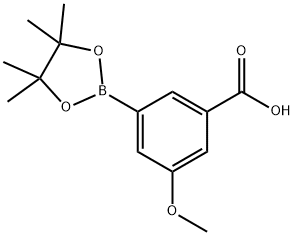 3-Methoxy-5-(4,4,5,5-tetramethyl-1,3,2-dioxaborolan-2-yl)benzoic acid Struktur