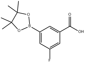 3-Fluoro-5-(4,4,5,5-tetramethyl-1,3,2-dioxaborolan-2-yl)benzoic acid Struktur