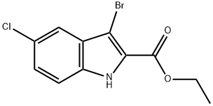 1H-INDOLE-2-CARBOXYLIC ACID, 3-BROMO-5-CHLORO-, ETHYL ESTER Struktur