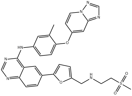 6-[5-[[[2-(メチルスルホニル)エチル]アミノ]メチル]-2-フラニル]-N-[3-メチル-4-([1,2,4]トリアゾロ[1,5-A]ピリジン-7-イルオキシ)フェニル]-4-キナゾリンアミン price.