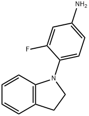 4-(2,3-Dihydro-1H-indol-1-yl)-3-fluorophenylamine Struktur