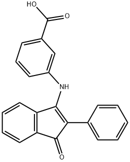 3-[(1-oxo-2-phenyl-1H-inden-3-yl)amino]benzenecarboxylic acid Struktur