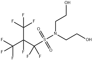 1,1,2,3,3,3-hexafluoro-N,N-bis(2-hydroxyethyl)-2-(trifluoromethyl)propane-1-sulphonamide Struktur