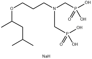 sodium trihydrogen [[[3-(1,3-dimethylbutoxy)propyl]imino]bis(methylene)]bisphosphonate Struktur