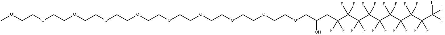 33,33,34,34,35,35,36,36,37,37,38,38,39,39,40,40,41,41,42,42,42-henicosafluoro-2,5,8,11,14,17,20,23,26,29-decaoxadotetracontan-31-ol Struktur