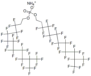 ammonium bis[3,3,4,4,5,5,6,6,7,7,8,8,9,9,10,10,11,12,12,12-icosafluoro-11-(trifluoromethyl)dodecyl] phosphate Struktur