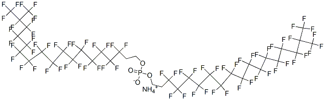 ammonium bis[3,3,4,4,5,5,6,6,7,7,8,8,9,9,10,10,11,11,12,12,13,13,14,14,15,15,16,16,17,18,18,18-dotriacontafluoro-17-(trifluoromethyl)octadecyl] phosphate Struktur