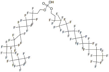 bis[3,3,4,4,5,5,6,6,7,7,8,8,9,9,10,10,11,11,12,12,13,13,14,14,15,16,16,16-octacosafluoro-15-(trifluoromethyl)hexadecyl] hydrogen phosphate  Struktur