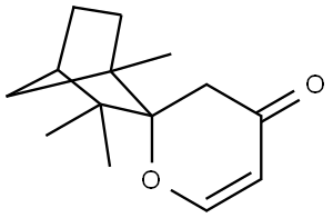 1,3,3-trimethylspiro[bicyclo[2.2.1]heptane-2,2'-[2H]pyran]-4'(3'H)-one Struktur