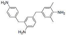 2-[(4-aminophenyl)methyl]-4-[(4-amino-3,5-xylyl)methyl]aniline Struktur