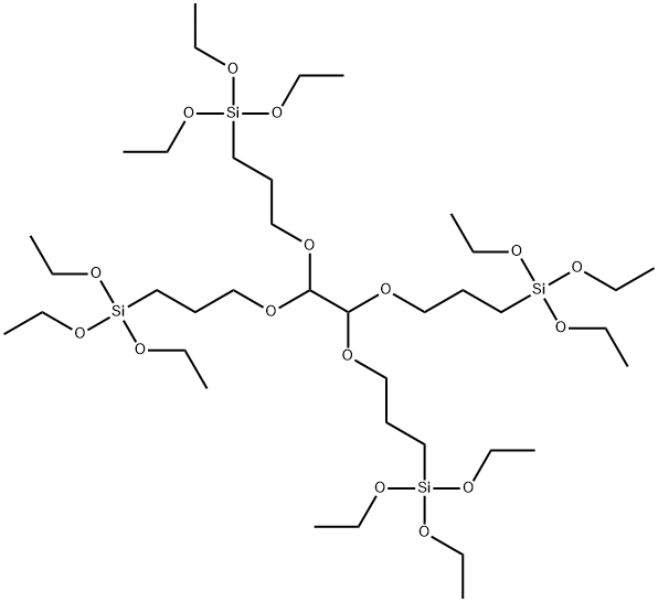 4,4,15,15-tetraethoxy-9,10-bis[3-(triethoxysilyl)propoxy]-3,8,11,16-tetraoxa-4,15-disilaoctadecane Struktur