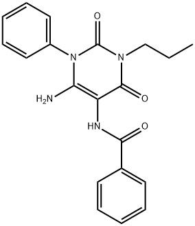 Benzamide,  N-(6-amino-1,2,3,4-tetrahydro-2,4-dioxo-1-phenyl-3-propyl-5-pyrimidinyl)- Struktur