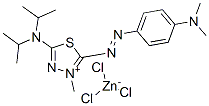 5-(diisopropylamino)-2-[[4-(dimethylamino)phenyl]azo]-3-methyl-1,3,4-thiadiazolium trichlorozincate(1-) Struktur