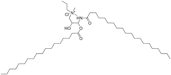 2-hydroxy-3-[(1-oxooctadecyl)oxy]propyldimethyl[3-[(1-oxoicosyl)amino]propyl]ammonium chloride Struktur